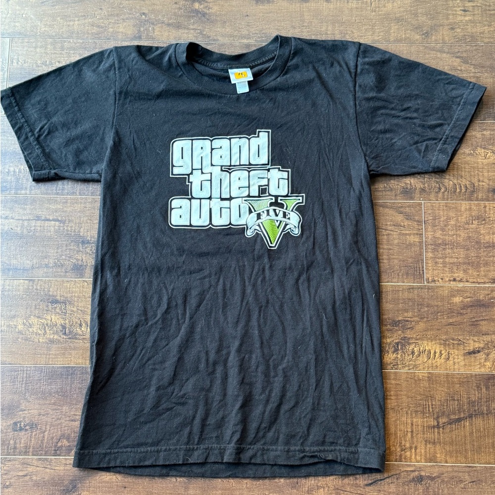 Black Graphic GTA V Adult S T-Shirt